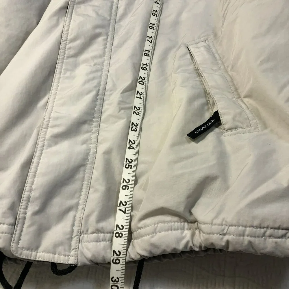 Vintage ONeill Jacket Insulated Windbreaker Black Collar Light Gray Men Size XL